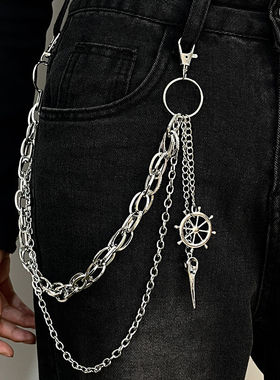 裤链腰链皮带装饰链条朋克ins链子腰带男生配饰街头嘻哈制服Y2K