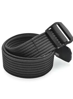 男士户外休闲帆布尼龙尾夹扣日字扣平滑扣仿尼龙腰带休闲尾夹腰带