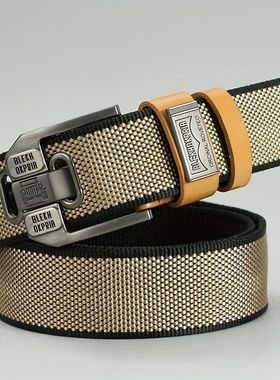 户外尼龙编织腰带针扣皮带青年休闲百搭帆布裤腰带军训男士牛仔裤