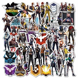 150张射击游戏Free Fire自由射击电脑贴纸防水不重复笔记本头盔行李箱可移手账收纳盒DIY手账吉他贴画