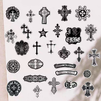 120 anti-metal brushed personalized stickers, non-repetitive black and white retro simple luggage, skateboard, motorcycle, notebook, waterproof DIY decorative helmet, water cup, coffee cup, no trace, no glue stickers thumbnail 7