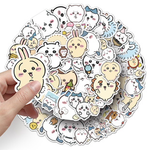 100张chiikawa小八日漫吉伊卡哇可爱卡通手机壳装饰防水小麻薯贴纸充电宝拉杆箱冰箱滑板PVC不干胶防水贴画