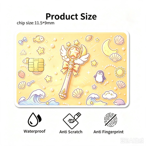 卡通小蛋糕星星防水防刮证件贴膜