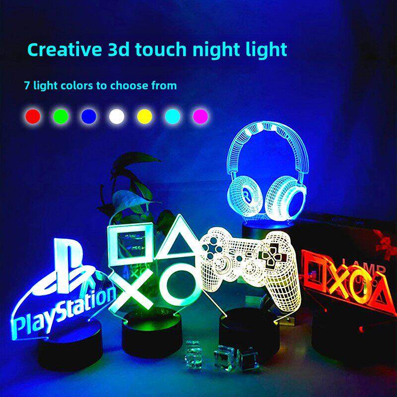 游戏主题氛围灯Switch/PS5/XBOX手柄智能3D小夜灯 摆件装饰 触摸