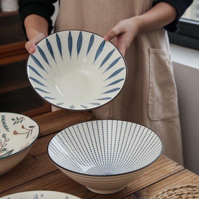 艺家陶瓷陶瓷汤碗大碗面条碗泡面碗拉面碗餐具家用8英寸斗笠碗