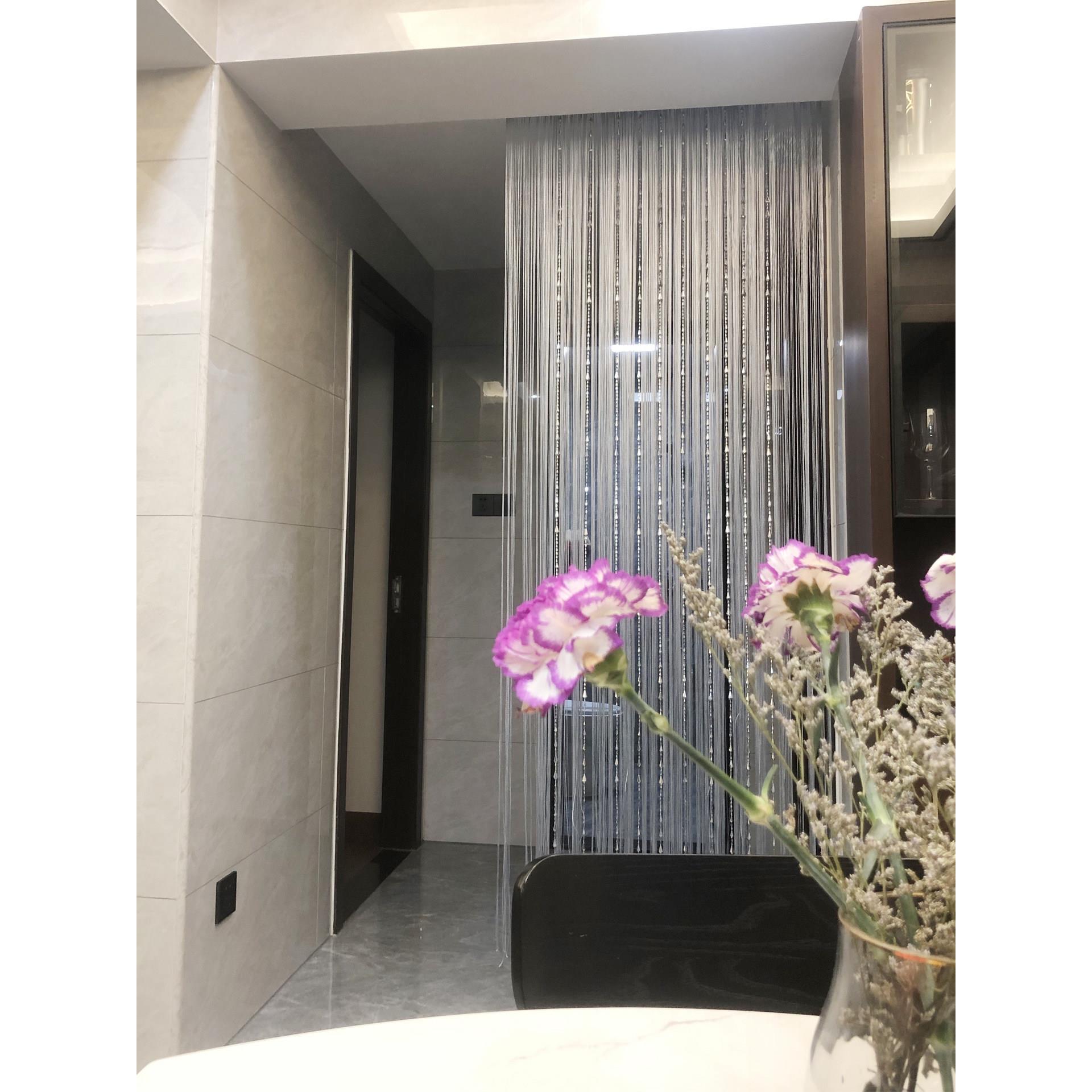 珠子流苏高端隔断帘玄关客厅阳台珠帘入户门高级感遮挡过道门帘子图片