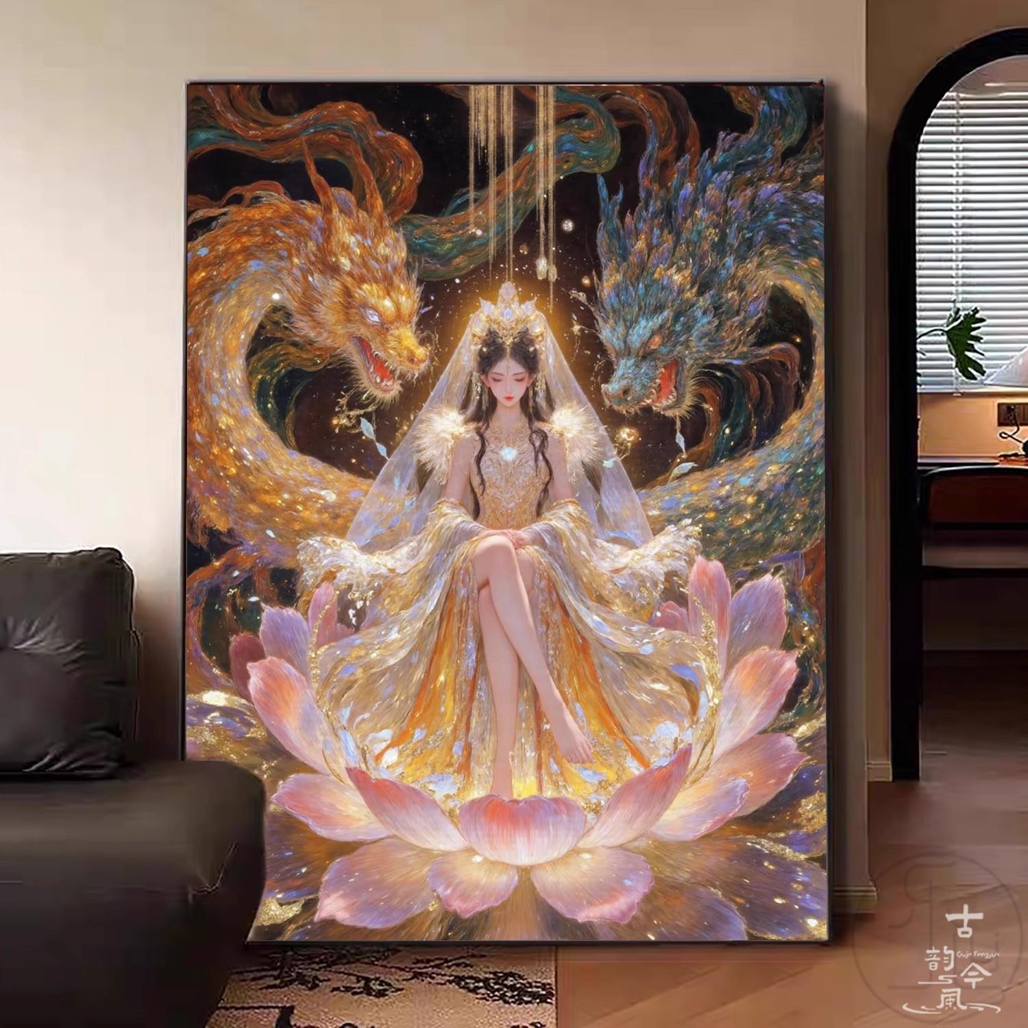【双龙护神女】十字绣2026新款线绣中国风半成品自己绣刺绣钻石画