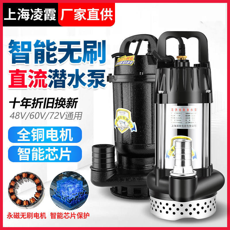 无刷直流潜水家用24V48V60V通用电动车抽水泵农用浇地大流量灌溉