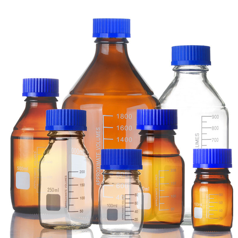 色谱流动相试剂瓶 透明/棕色玻璃蓝盖螺纹口刻度样品瓶丝口密封瓶,农机/农具/农膜,灌溉工具,淘宝优惠券,粉丝福利购,淘宝优惠卷