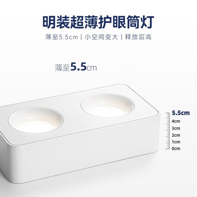 麦丹妮极简客厅无主灯明装筒灯方形斗胆灯防眩护眼米家智能全光谱