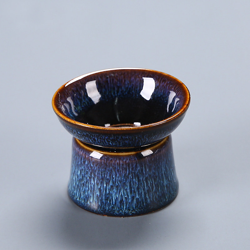 窑变釉蓝盏茶漏功夫茶具茶滤网茶水分离器家用陶瓷茶叶过滤器中式,居家布艺,十字绣套件,淘宝优惠券,粉丝福利购,淘宝优惠卷