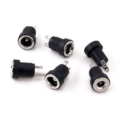 DC022B直流电源插座5.5-2.1mm/2.5面板电源母座接口头3.5-1.35mm