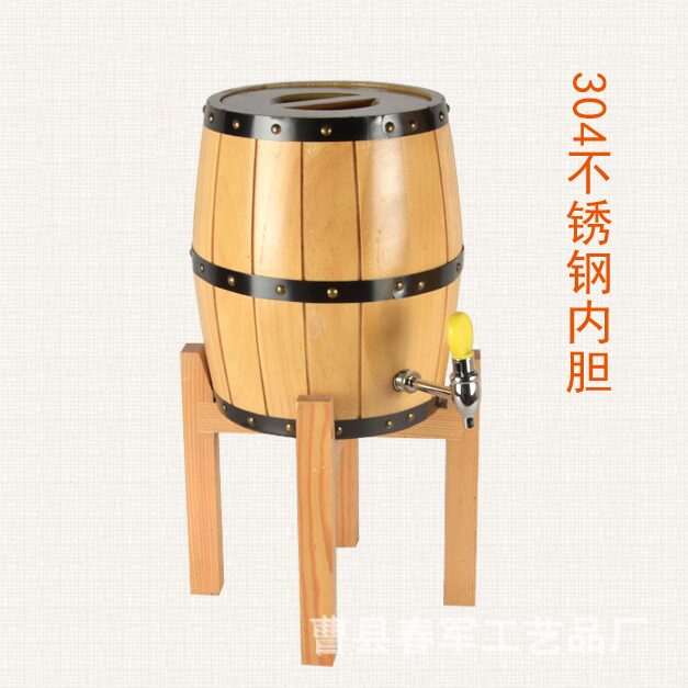 直销纯实木橡木酒桶内胆不锈钢扎啤酒炮青岛啤酒专用酒具分酒器可