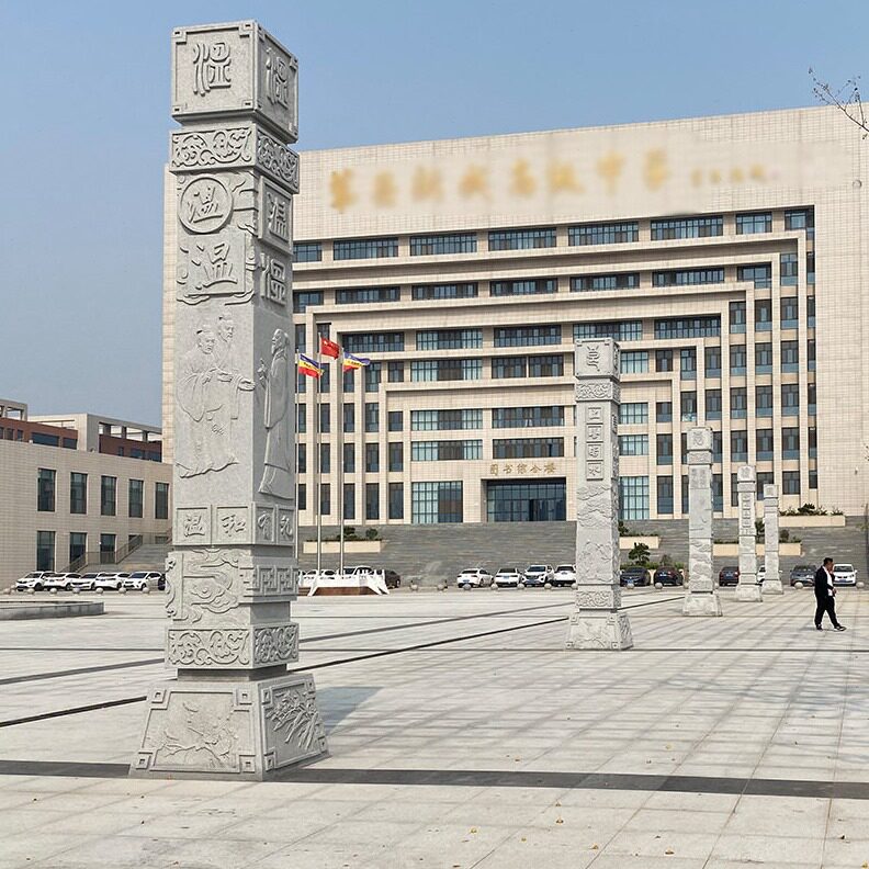直销中式石雕别墅小区酒店广场装饰拴马桩罗马柱摆件花岗岩汉白玉