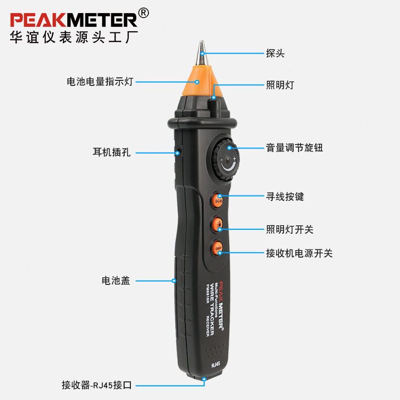 直销PEAKMETER华谊PM6816多功能寻线仪抗干扰网络查线器巡线仪网