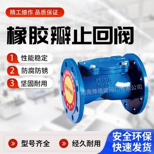 橡胶瓣止回阀 止逆阀水管道阀门 HC44X 16Q球磨铸铁法兰单向阀立式