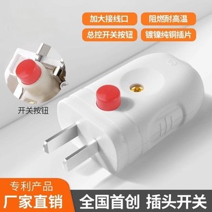 大功率2脚加厚易拔固定带开关二极二脚纯铜10A插头耐高温工程插头