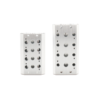 电磁阀汇流板气动铝合金2位6位插座底100M/200M/300M/400M