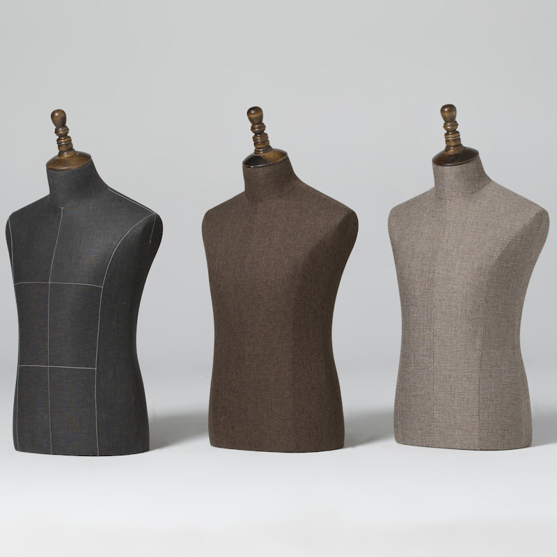 服装店模特道具男全身橱窗西服展示人体模特衣架半身黑色布男台模