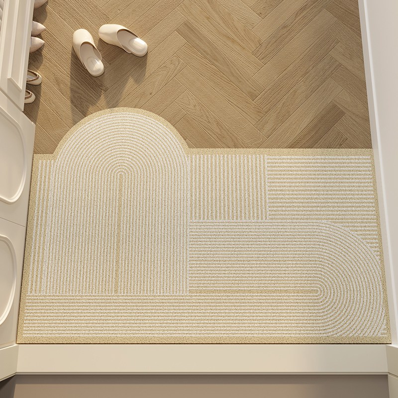 入户门地垫日式侘寂风丝圈奶油风门垫门口玄关进门地毯可裁剪脚垫