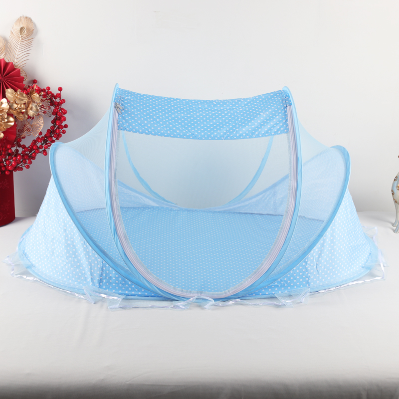 婴儿床蚊帐罩防摔全底便携式蒙古包宝宝蚊帐可折叠免安装儿童蚊帐