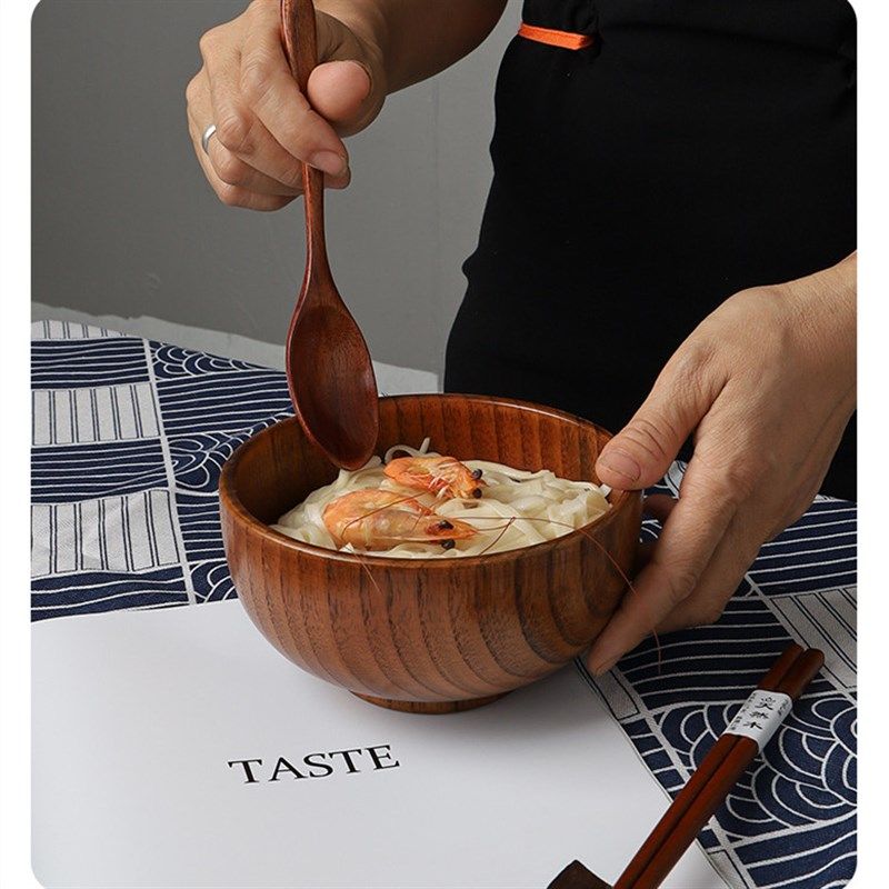 巴基斯坦手工核桃木碗木勺特色实木原木仿古吃饭碗原生态僧尼饭碗