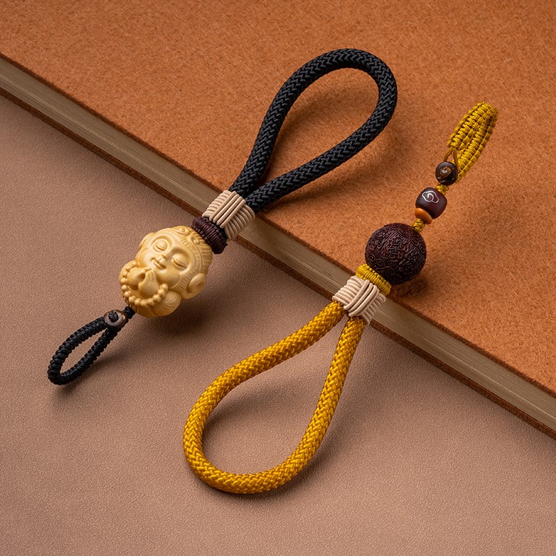 创意高档汽车钥匙扣挂件挂绳男女士手工编织绳钥匙链网红挂饰平安