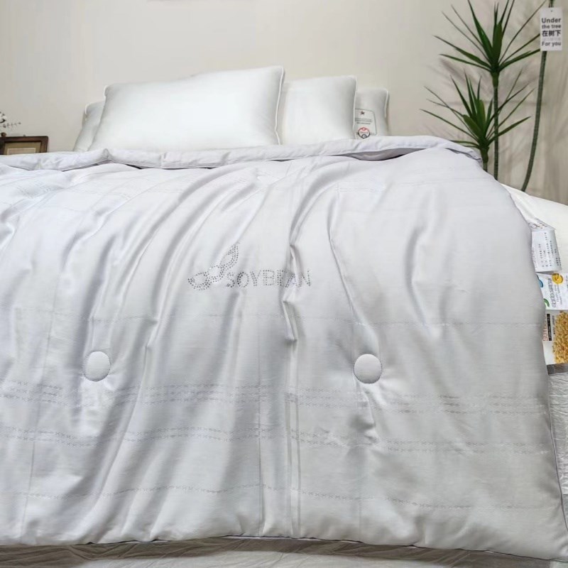 迎鹤宝贝大豆春秋被纯棉超柔四季被双人被可机洗学生宿舍子母被