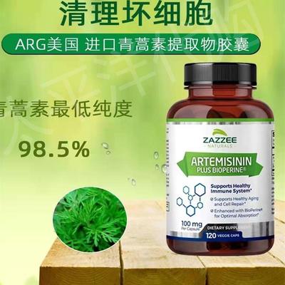 现货美国Zazzee 天然高纯青蒿素片胶囊保健品120屠呦呦生物碱免疫