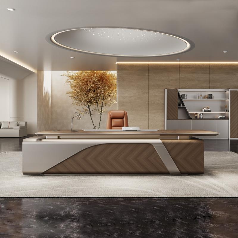 匠巧艺新老板桌办公桌董事长办公室轻奢高级感总裁桌大班台