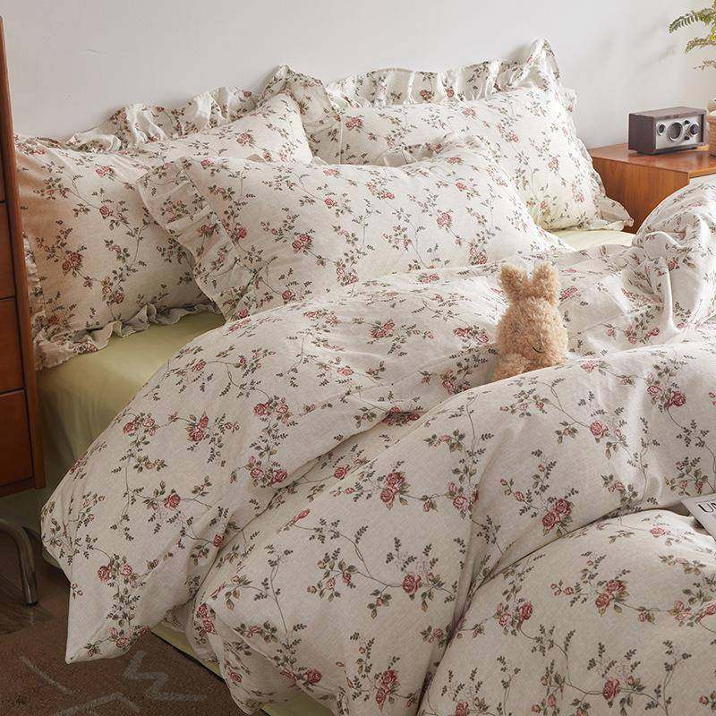 A类美式复古小碎花双层纱花边四件套1.5m1.8米全棉床单被套少女心,农机/农具/农膜,其它农用工具,淘宝优惠券,粉丝福利购,淘宝优惠卷