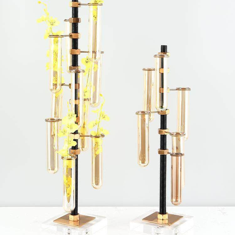 花瓶摆件客厅插花北欧样板房创意金属螺杆艺术金色轻奢试管花器,农机/农具/农膜,其它农用工具,淘宝优惠券,粉丝福利购,淘宝优惠卷