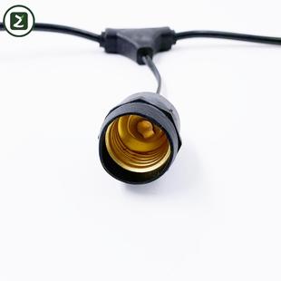 圣诞节装 饰照明S14户外防水灯串线公母插防水接头5米15头