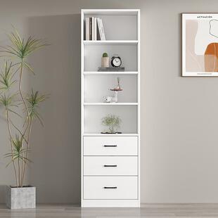 T全实木书架落地蜂窝置物架一体靠墙柜子储物柜儿童桌上三层书X20