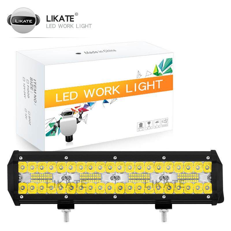 LKT12英寸240W80灯三排LED长条灯工作行驶改装越野车灯车顶长条灯