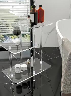 亚克力方形3层台阶桌10in透明色适用客厅卧室方形亚克力