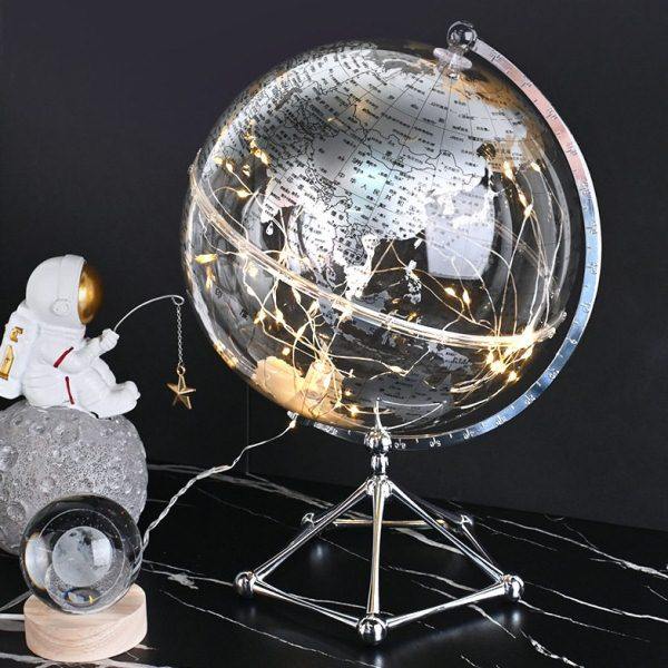 创意透明地球仪摆件轻奢档客厅公室桌面装饰大摆件透明水晶球,文具电教/文化用品/商务用品,激光笔,淘宝优惠券,粉丝福利购,淘宝优惠卷