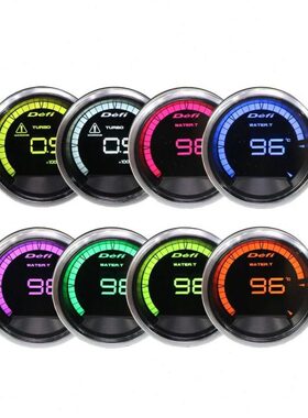 新款汽车改装通用OBD仪表DEFI A2七彩涡轮水温油压电压转速油温表