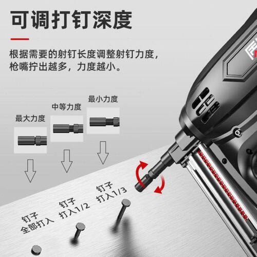 日本质造瓦斯枪多用射钉枪吊顶神器气动钢钉水电木工打钉专用XOX