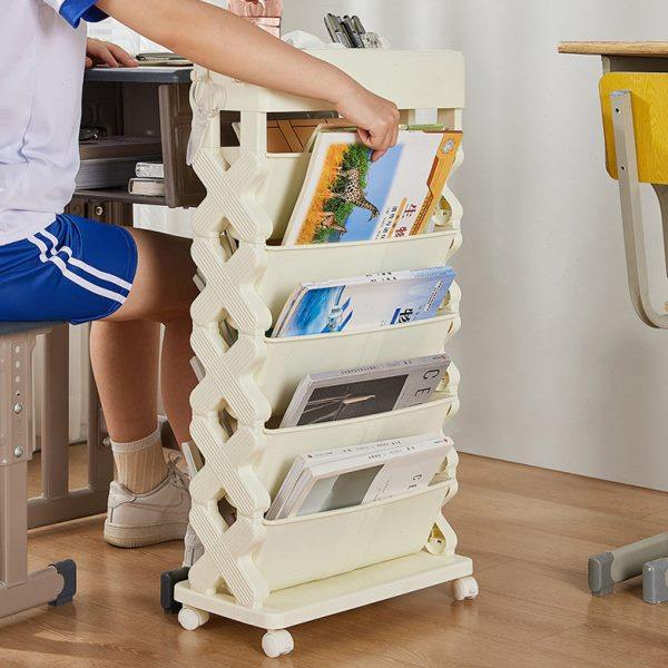 书桌旁小书架落地置物架课桌简易夹缝小推车带轮书本可移动收纳架,收纳整理,书桌收纳置物架,淘宝优惠券,粉丝福利购,淘宝优惠卷