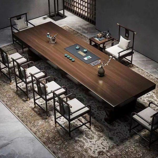 新中式实木大板茶桌一体一整套轻奢简约现禅意公室茶桌椅组合,商业/办公家具,茶台/茶桌,淘宝优惠券,粉丝福利购,淘宝优惠卷