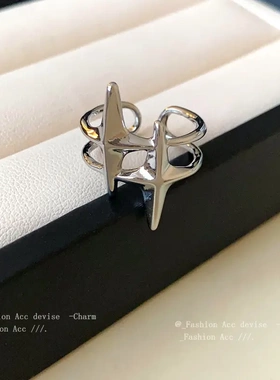 简约星星开口戒指个性气质冷淡风食指戒小众韩系时尚新款指环手饰