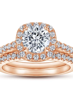 wedding rings欧美s925纯银戒指套装时尚女锆石组合套戒饰品