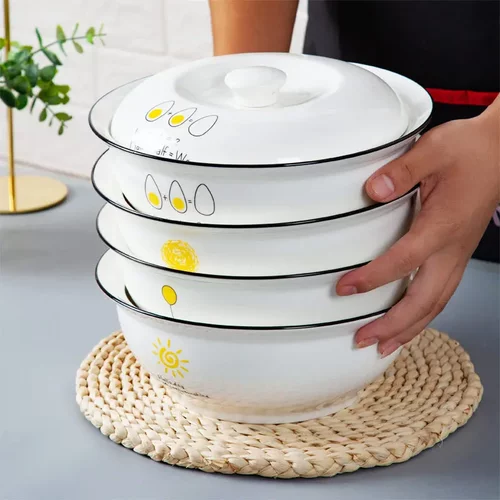 陶瓷大汤碗带盖品锅汤盆 酒店家用装菜汤碗景德镇陶瓷餐具大汤锅