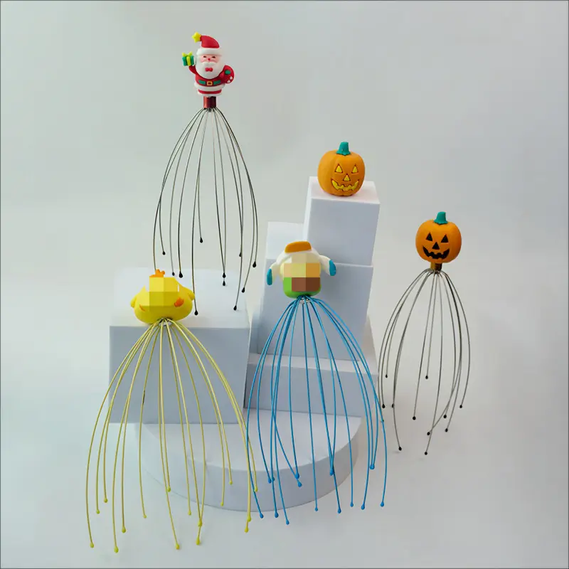 萌趣头部按摩器可爱小鸡灵魂器鱼抓挠头皮放松头疗梳定制