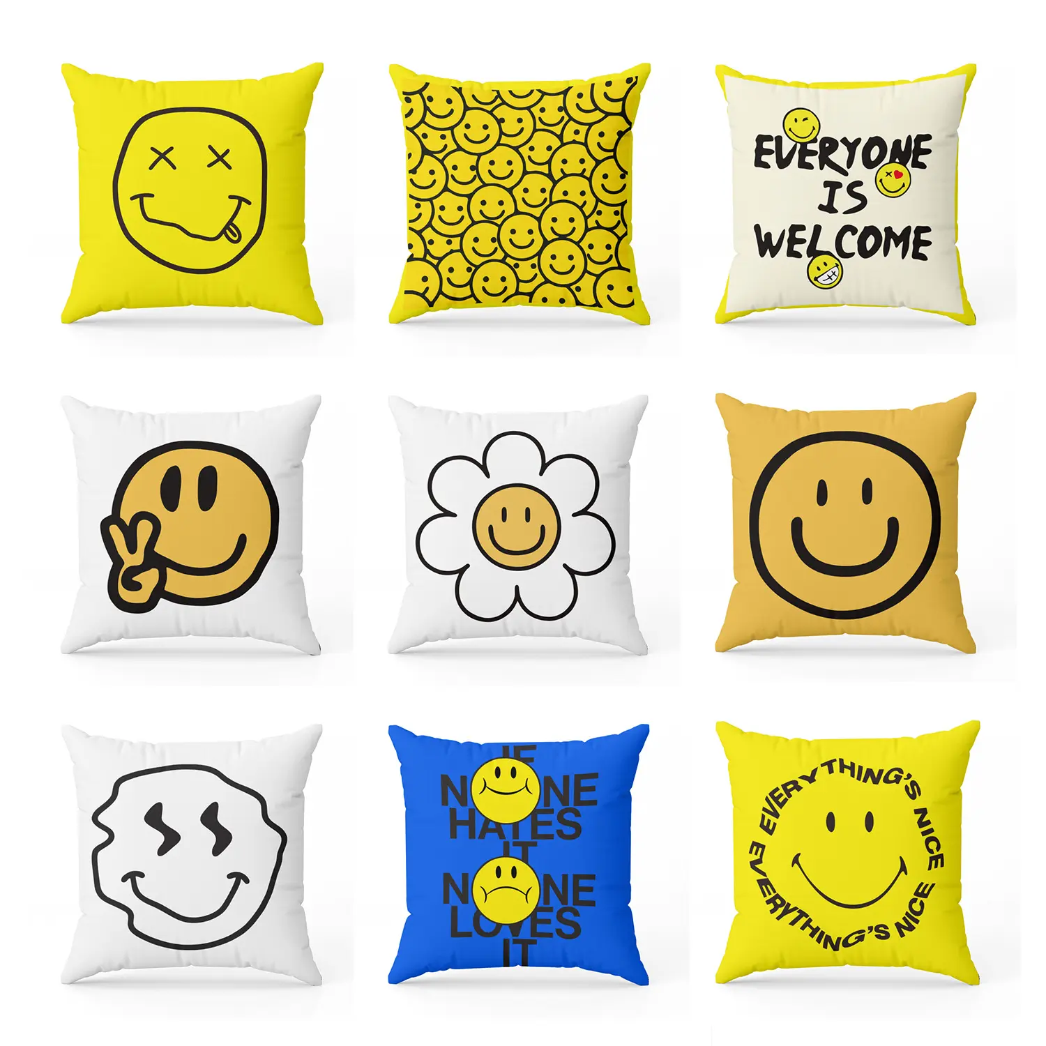 微笑脸抱枕套客厅沙发靠垫抱枕套办公午休趴趴枕套不含芯