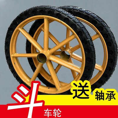 工地手推车轮胎 18300劳动车轮实心轮子板车斗车架子人力车钢圈