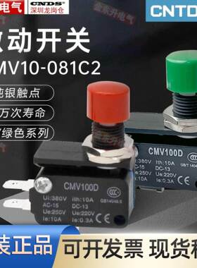 CNTD昌得按钮带小微动开关CMV100D(CSAQ-D)小型限位开关绿红色