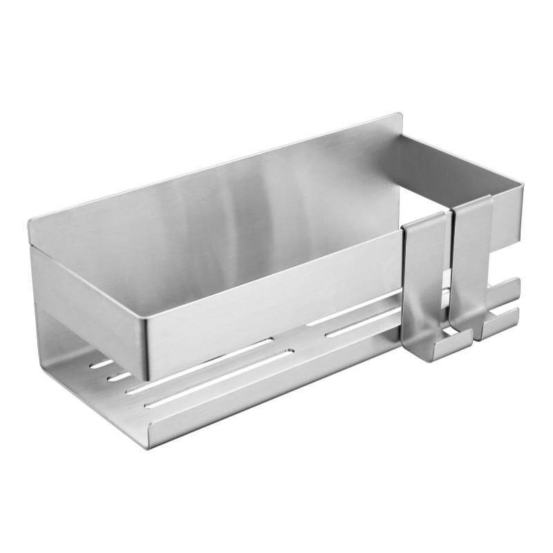 304不锈钢卫生间置物架加厚壁挂免打孔浴室厕所化妆品沐浴露架子