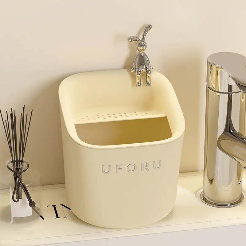 桌面垃圾桶高颜值家用可拆卸沥水桶客厅卧室敞开式塑料垃圾筒